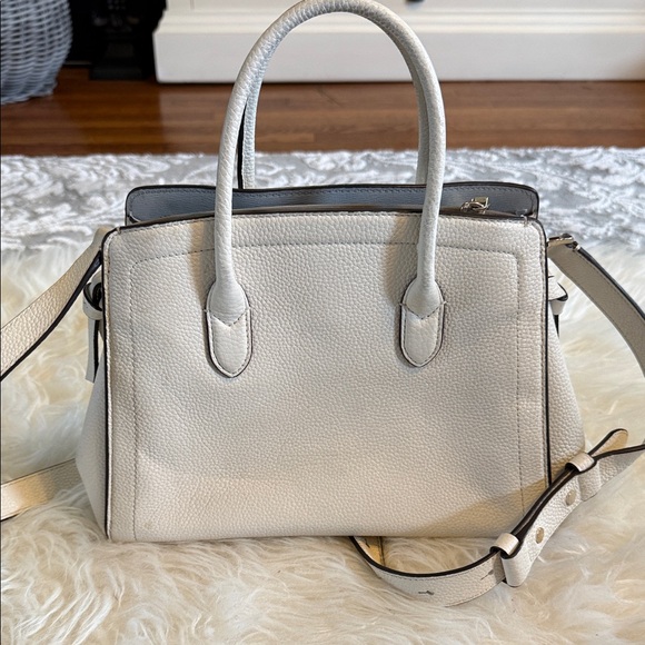 kate spade Cream Pebbled Leather Satchel with Detachable Strap - Picture 2 of 6